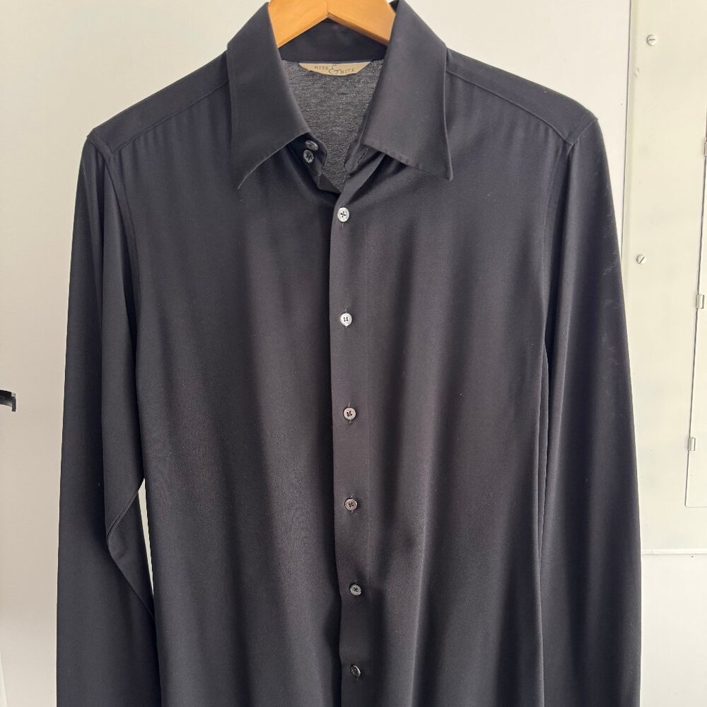 Rite & Rite Shirt in Black, Men's S/M, Made in Italy
